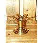 Copper Flower Shaped Flanged Candle Holder with Round Base