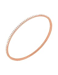 3.00 ct. tw Round Diamond Bangle Bracelet in Prong Setting - G-H SI1 - 18 Kt. Rose Gold