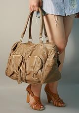 Natasha Leather Duffle Bag in Mustard