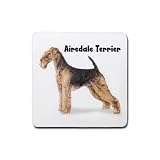Airedale Terrier Rubber Square Coaster (4 pack)