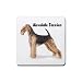 Airedale Terrier Rubber Square Coaster (4 pack)