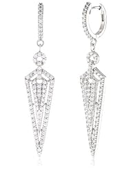 Sterling Silver Round Cubic-Zirconia Earrings