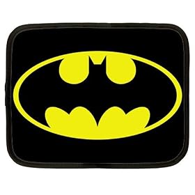 Netbook Notebook Case Large of Vintage Batman Logo with Black Background