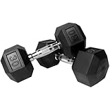 Xmark Rubber Hex Dumbbell Pair
