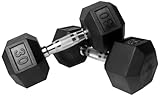 Xmark Rubber Hex Dumbbell Pair (25-Pounds)