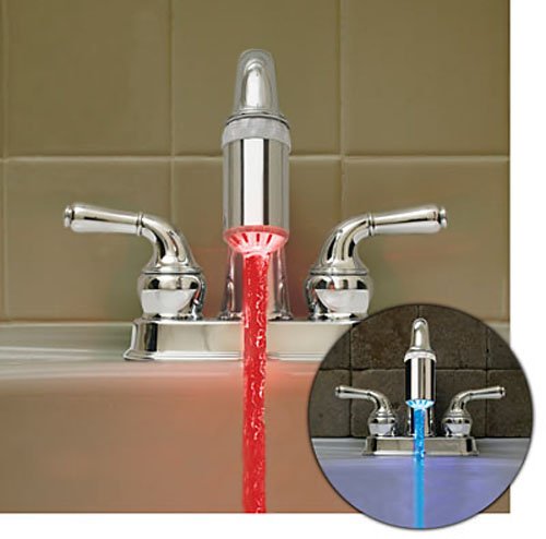 Exklusiver LED-Wasserhahn als Armatur Adapter-Aufsatz