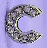 C Letter 10mm Slide Charm for Personalized Bling Dog Collar