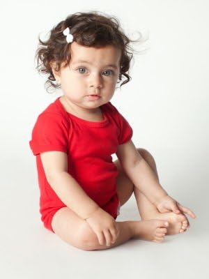 Customized American Apparel 4001 Infant Baby Rib Short Sleeve One-Piece (Red / 3-6m)