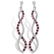 10k White Gold Ruby and Diamond Twist Earrings