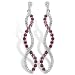 10k White Gold Ruby and Diamond Twist Earrings