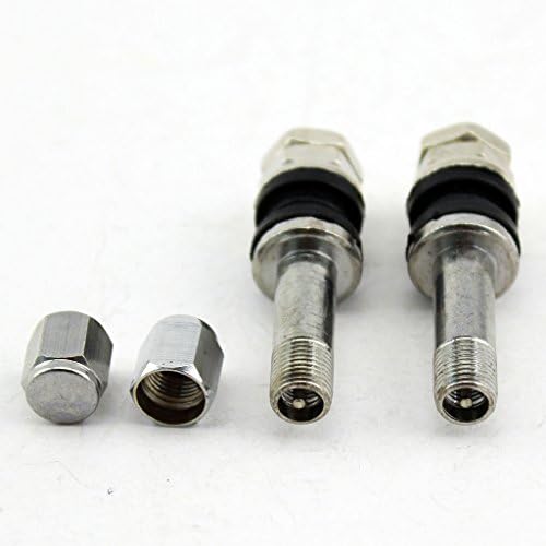 AR DONGFANG Motorcycle Bolt On Tire Valve Stems TR48E Chrome Metal Flush With Caps