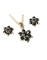 Peninsula Jewellery 9Ct Gold Sapphire Pendant And Earring Set