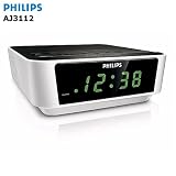 Philips AJ3112 Clock Radio - FM/MW Radio, Buzzer Alarm, Easy to Use, Stylish Looks