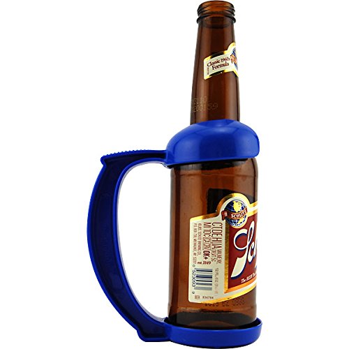 Instant Beer Stein Bottle Grip Handle Black or Blue Color - 12 oz (1)