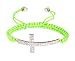 Green Lace Style Iced Out Cross Bracelet with Beaded Disco Balls Macrame Shamballah
