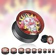 Black Acrylic Double Flat Flare Screw Fit Plug With 'Wicked Inferno' Print - 5/8" - SOLD AS A PAIR