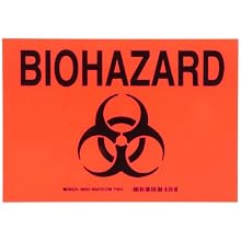 Brady Black On Orange Color Biohazard Sign, Legend Biohazard (With Picto)