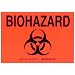 Brady 85553 10" Width x 7" Height B-302 Polyester, Black on Orange Biohazard Sign, Legend "Biohazard" (with Picto)