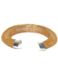 Sterling Silver Mesh Womens Bangles Gold Plated Handmade Designs Ethnic Style Jewelry