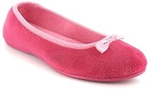 Ever So Soft "Prima" Ladies Ballerina Slippers - Dk Pink/Pink