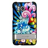 Hard Snap on Plastic RUBBERIZED With NEON FLORAL Design Sleeve Faceplate Co ....