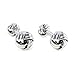 MENDEPOT Classic Silver Tone Knot Cufflinks with Box