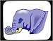 Decorated Mouse Pad with africa, trunk, tusks, elephant, gray