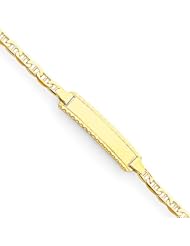 14k 6in Polished Engravable Anchor Link Baby/Child ID Bracelet