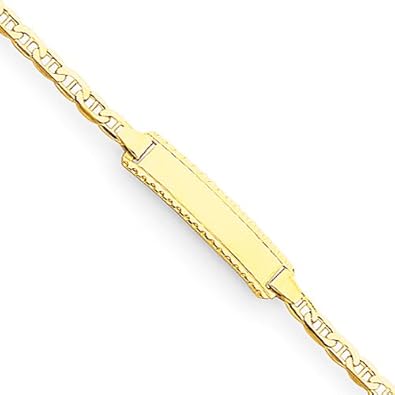 Cheap Girls Jewelry 14k 6in Polished Engraveable Anchor Link Baby/Child ID Bracelet Length 6" For Sale