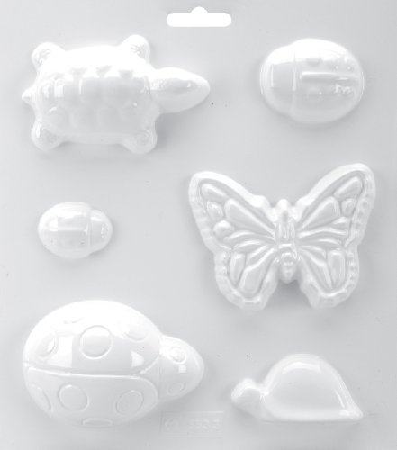 Yaley Soapsations Soap Mold, 8 by 9-Inch, 2 Turtles/3 Ladybugs/Butterfly