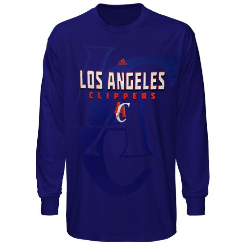 NBA adidas Los Angeles Clippers Primetime Long Sleeve T-Shirt - Navy Blue (X-Large)