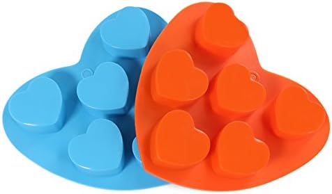 Candy Making Molds, 2PCS YYP [6 Cavity Mini Love Heart Shape Mold] Silicone Candy Molds for Home Baking - Reusable Silicone DIY Baking Molds for Candy, Chocolate or More, Set of 2