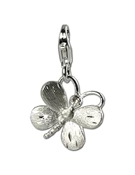 SilberDream Charm butterfly, frosted 925 Sterling Silver Charms Pendant with Lobster Clasp for Charms Bracelet, Necklace or Charms Carrier FC503