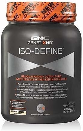 GNC GenetixHD ISO-DEFINE Ultra-Pure Whey Isolate Hyper Defining Matrix, Cookies and Cream, 1.7 lb by GNC GenetixHD