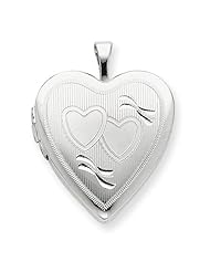 Sterling Silver 20mm Double Hearts Heart Locket
