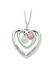 Sterling Silver Antiqued CZ Keep Love Growing 18in Necklace. Metal Wt- 6.34g.