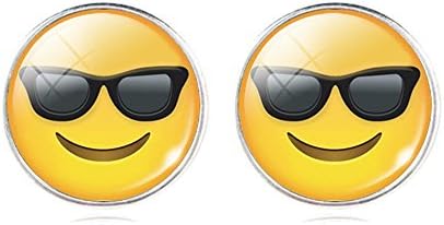 TOPKEEPING Emoji Jewelry for Women Accessories Fashion Emoticons Glass Cabochon Stud Earrings Fine Jewelry (2)
