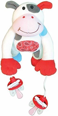 The Interactive Pacifier Toy Holder by PullyPalz includes MooMoo the Cow Model: PP402x12 (Newborn, Child, Infant)