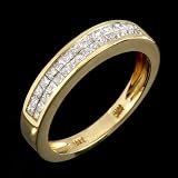 0.65 carat Princess Cut Diamond Wedding Band in 14 Karat Gold