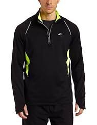 Brooks Mens Nightlife Infiniti 1/2 Zip Jacket, Black/Nightlife, X-Large