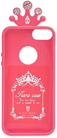 iPhone SE Soft Case Cover, Happymori Princess Tiara Crown Luxury Cubic Stone Soft TPU Gel Flexible Jelly Skin Rubber (HotPink)