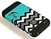 Bastex Silicone Teal White Chevron Anchor Heart Hybrid Case for iPhone 4/4s - Black