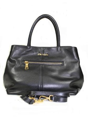Prada Handbags Black Soft Calf Leather BN1832