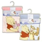 Disney Winnie the Pooh 28" X 36" Fleece Baby Blanket - Pooh & Piglet, Pink
