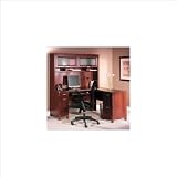 Bush Furniture Tuxedo L Desk Home Office Set with Hutch in Hansen Cherry Finish