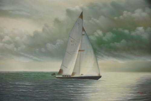 24X36 inch Seacape Hand-painted Oil Painting