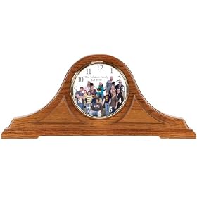 Custom Clock - Radio-Controlled Atomic Oak-finished Mantel Clock with Customized Dial by River City Clocks