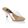 Womens Sexy Shoes 3 Inch Kitten Heel Clear Tan Single Sole