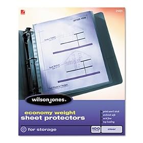 Economy Weight Sheet Protector, Non-Glare Finish, Clear, 50/Box