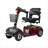 Daytona 4 GT Medium Sized 4 Wheel Scooter with Comfortable Padded Seat Color: Red